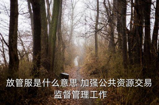 稅務(wù)系統(tǒng)放管服指什么，放管服是什么意思 加強公共資源交易 監(jiān)督管理工作