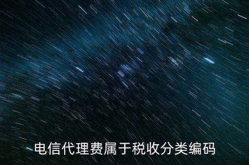 電信代理費(fèi)屬于稅收分類(lèi)編碼