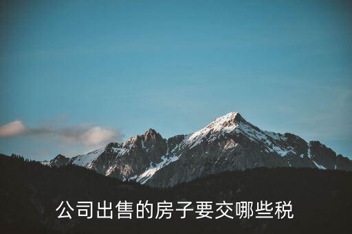 公司出售房產(chǎn)交什么稅費(fèi)，公司出售的房子要交哪些稅