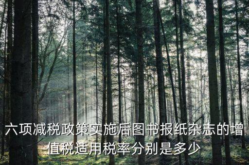 六項減稅政策實(shí)施后圖書報紙雜志的增值稅適用稅率分別是多少