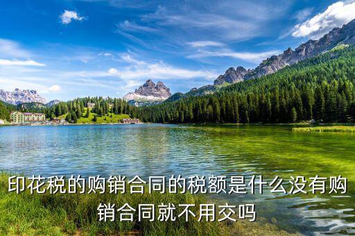 印花稅的購(gòu)銷(xiāo)合同的稅額是什么沒(méi)有購(gòu)銷(xiāo)合同就不用交嗎