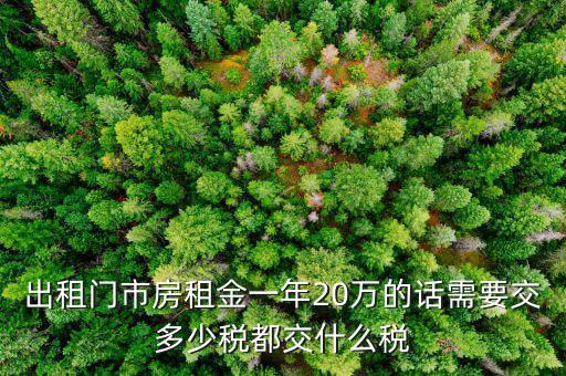 門市房出租要交什么稅，門面房向外出租要交稅嗎