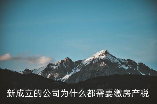 房產(chǎn)稅為什么要企業(yè)交，房地產(chǎn)開發(fā)項(xiàng)目時(shí)為什么要繳納企業(yè)所得稅