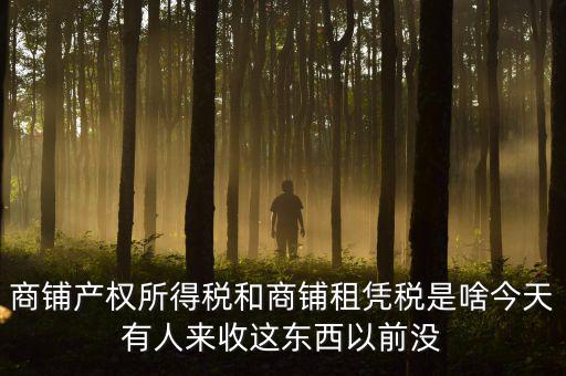什么叫店面租憑稅，商鋪產(chǎn)權(quán)所得稅和商鋪租憑稅是啥今天有人來收這東西以前沒