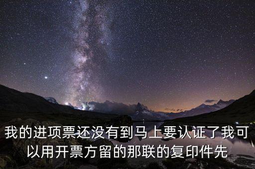 納稅清單驗證碼是什么，我的進項票還沒有到馬上要認證了我可以用開票方留的那聯的復印件先
