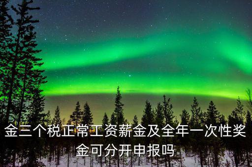 金三個(gè)稅是什么，金三個(gè)稅正常工資薪金及全年一次性獎(jiǎng)金可分開申報(bào)嗎