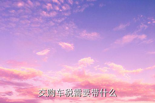 銅陵交購車稅需要什么材料，汽車購置稅要什么材料