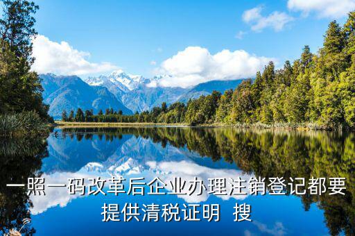 一碼一照清稅需要提交什么資料，一照一碼改革后企業(yè)辦理注銷(xiāo)登記都要提供清稅證明  搜