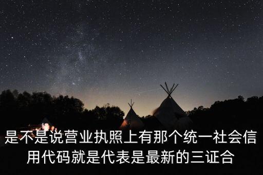 是不是說營業(yè)執(zhí)照上有那個統一社會信用代碼就是代表是最新的三證合