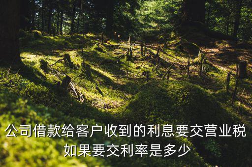 收到借款利息需要交什么稅，公司借款給客戶(hù)收到的利息要交營(yíng)業(yè)稅 如果要交利率是多少
