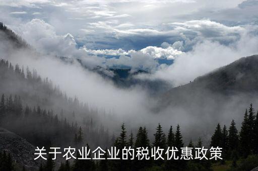 關于農業(yè)企業(yè)的稅收優(yōu)惠政策