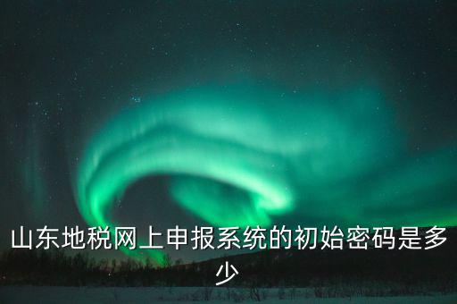 山東地稅申報(bào)默認(rèn)密碼是什么意思，山東地稅網(wǎng)上申報(bào)系統(tǒng)的初始密碼是多少