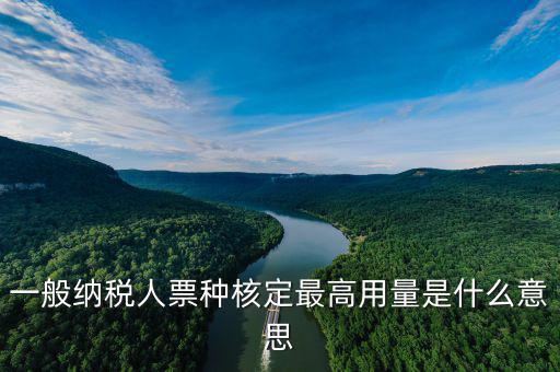 什么是票種核定，一般納稅人票種核定最高用量是什么意思