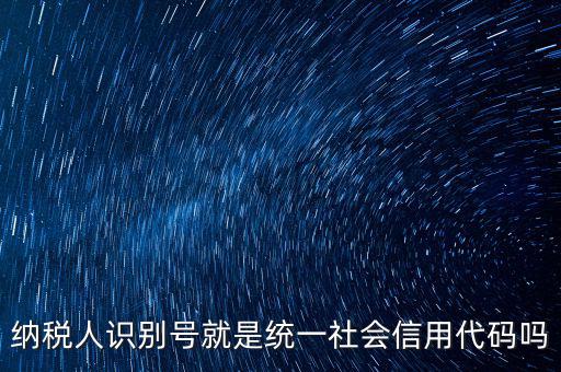 納稅人識(shí)別與社會(huì)信用代碼是什么，納稅人識(shí)別號(hào)就是統(tǒng)一社會(huì)信用代碼嗎