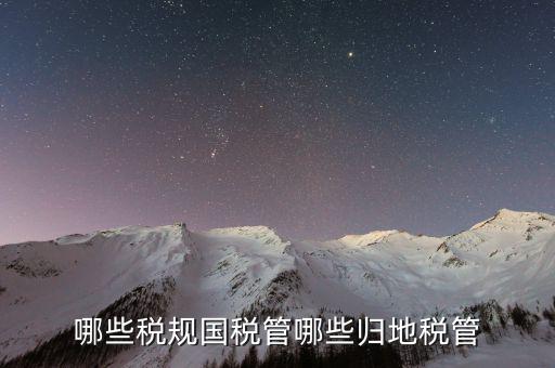 國(guó)稅地稅征管體制是什么，哪些稅規(guī)國(guó)稅管哪些歸地稅管