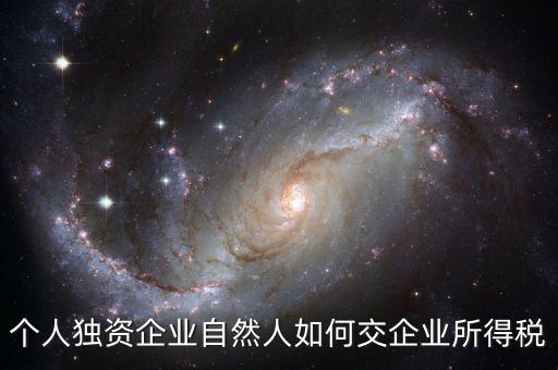 自然人獨資如何交稅，個人獨資企業(yè)自然人如何交企業(yè)所得稅