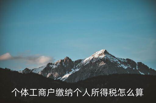 個體如何算繳稅，個體工商戶怎么交稅