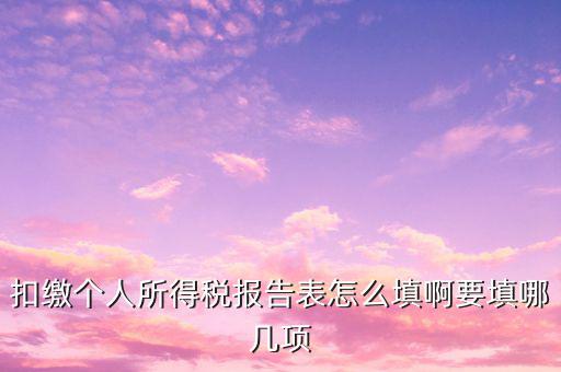 扣繳個人所得稅報告表如何填寫，扣繳個人所得稅報告表 要怎么填寫