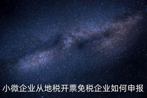 小微企業(yè)免稅如何申報(bào)，小微企業(yè)從地稅開票免稅企業(yè)如何申報(bào)