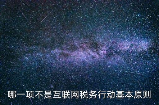 地稅工作如何適應(yīng)互聯(lián)網(wǎng)，哪一項不是互聯(lián)網(wǎng)稅務(wù)行動基本原則
