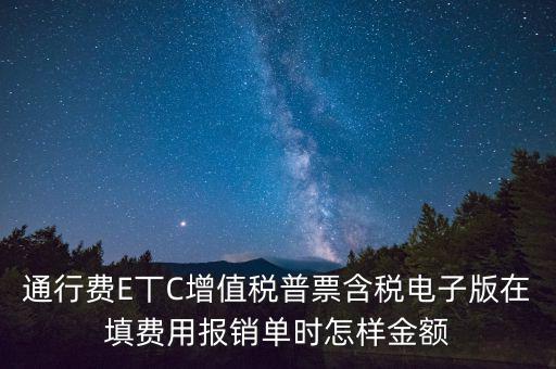 通行費(fèi)電子發(fā)票抵扣如何填寫，通行費(fèi)E丅C增值稅普票含稅電子版在填費(fèi)用報(bào)銷單時(shí)怎樣金額