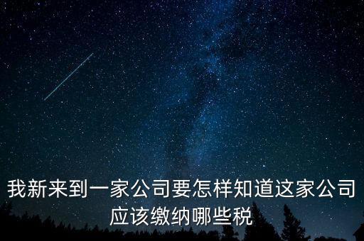 如何查稅種，我新來到一家公司要怎樣知道這家公司應該繳納哪些稅