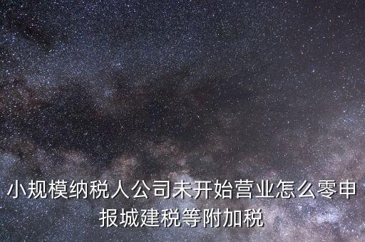 城建稅如何零申報，小規(guī)模納稅人公司未開始營業(yè)怎么零申報城建稅等附加稅