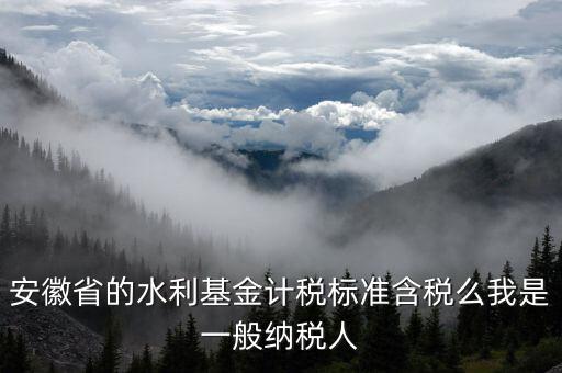 安徽省的水利基金如何報稅，安徽省的水利基金計稅標(biāo)準(zhǔn)含稅么我是一般納稅人