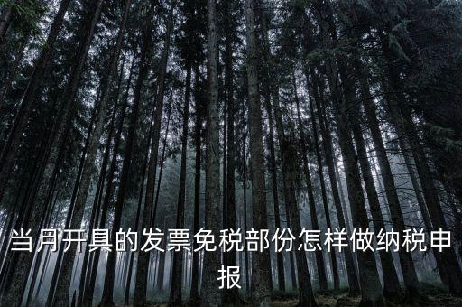 免稅和納稅如何申報(bào)，當(dāng)月開(kāi)具的發(fā)票免稅部份怎樣做納稅申報(bào)