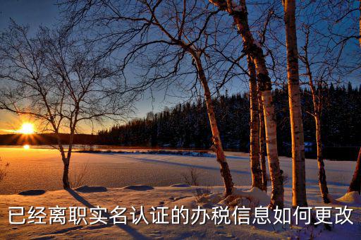 已經離職實名認證的辦稅信息如何更改
