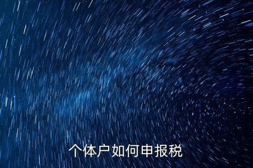 個(gè)體戶(hù)網(wǎng)上如何報(bào)稅，個(gè)體戶(hù)網(wǎng)上申報(bào)流程