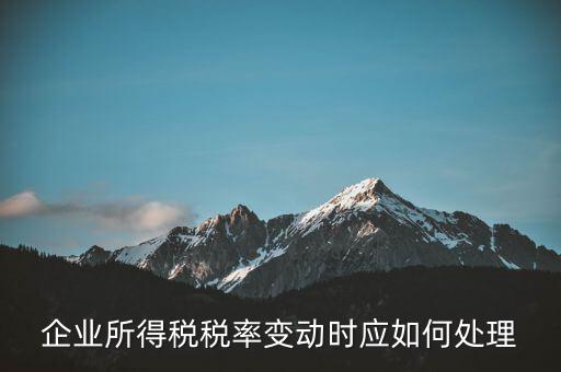 所得稅稅率變化如何用，一道所得稅稅率變化的會計處理問題求指導謝謝