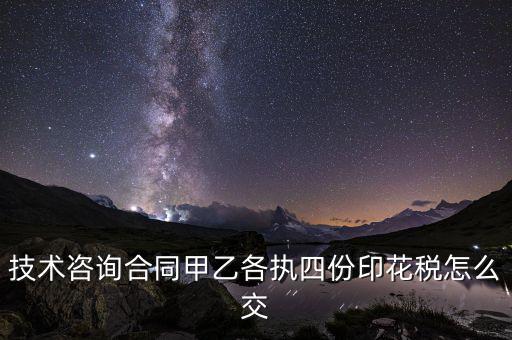 技術(shù)合同如何繳納印花稅，技術(shù)咨詢合同甲乙各執(zhí)四份印花稅怎么交