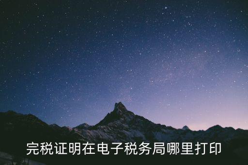 地稅局完稅憑證如何打印，完稅證明在電子稅務(wù)局哪里打印