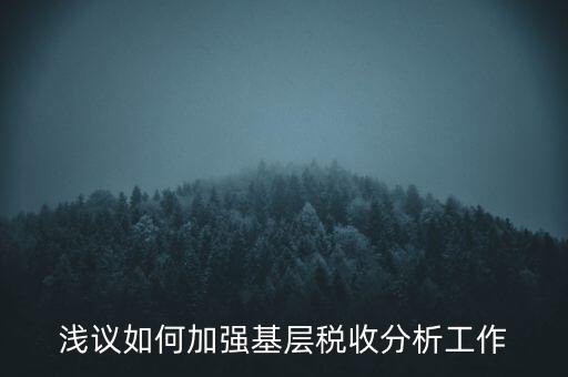 如何搞好稅收科研，淺議如何加強(qiáng)基層稅收分析工作