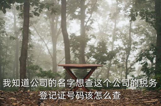 我知道公司的名字想查這個(gè)公司的稅務(wù)登記證號碼該怎么查