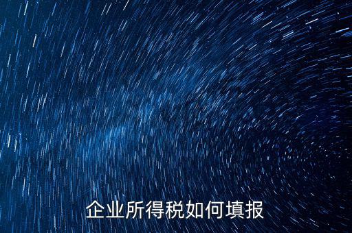 企業(yè)所得稅如何填報(bào)，企業(yè)所得稅申報(bào)表怎么填