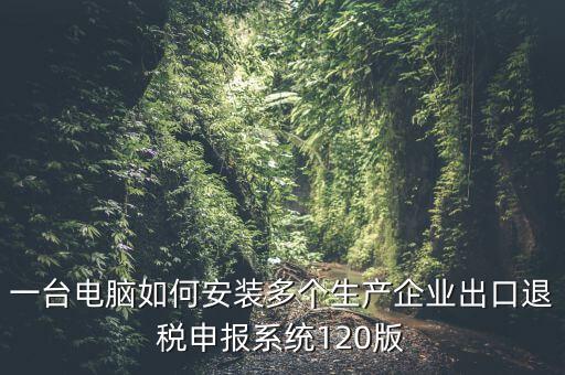 一臺電腦如何安裝多個生產(chǎn)企業(yè)出口退稅申報(bào)系統(tǒng)120版