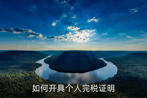 如何開具個人所得稅完稅證明，如何開具個人所得稅完稅證明