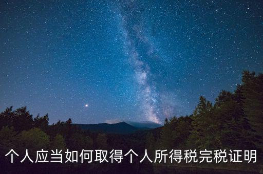 個人應(yīng)當如何取得個人所得稅完稅證明