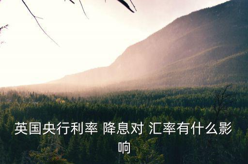 英國央行利率 降息對(duì) 匯率有什么影響