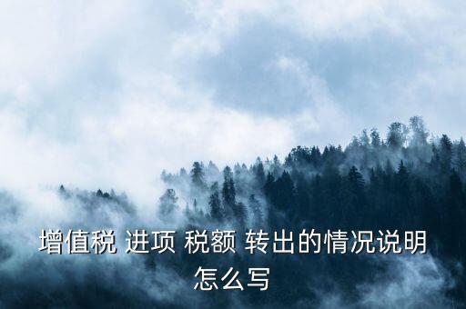 增值稅 進項 稅額 轉出的情況說明怎么寫