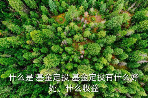什么是 基金定投 基金定投有什么好處、什么收益