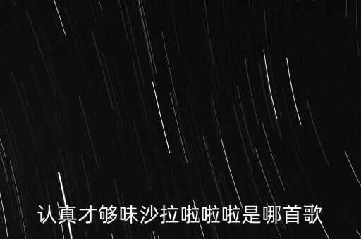 認真才夠味什么歌永和，認真才夠味沙拉啦啦啦是哪首歌