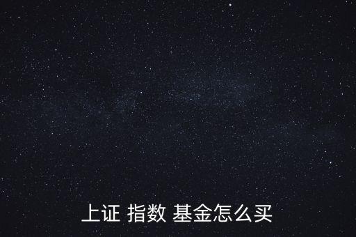 上證 指數 基金怎么買