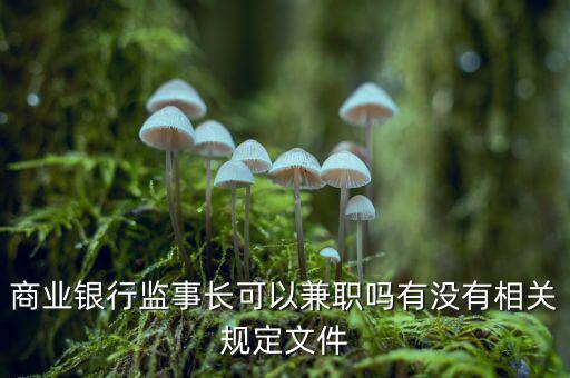 商業(yè)銀行監(jiān)事長(zhǎng)可以兼職嗎有沒有相關(guān)規(guī)定文件