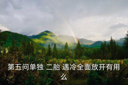 第五問(wèn)單獨(dú) 二胎 遇冷全面放開有用么