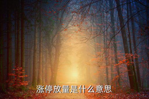 天量漲停意味著什么，放天量的漲停板意味著什么是不是意味著后市一定是一路走低的