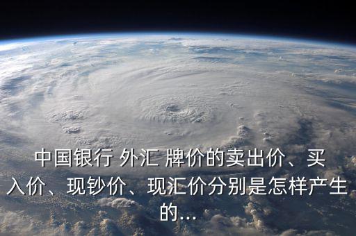  中國銀行 外匯 牌價的賣出價、買入價、現(xiàn)鈔價、現(xiàn)匯價分別是怎樣產(chǎn)生的...