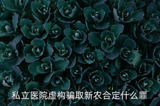 私立醫(yī)院騙國家醫(yī)保上千萬什么罪，私立醫(yī)院虛構(gòu)騙取新農(nóng)合定什么罪